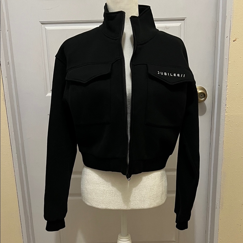 JUBILEE// Women's Black Zip Up Jacket.